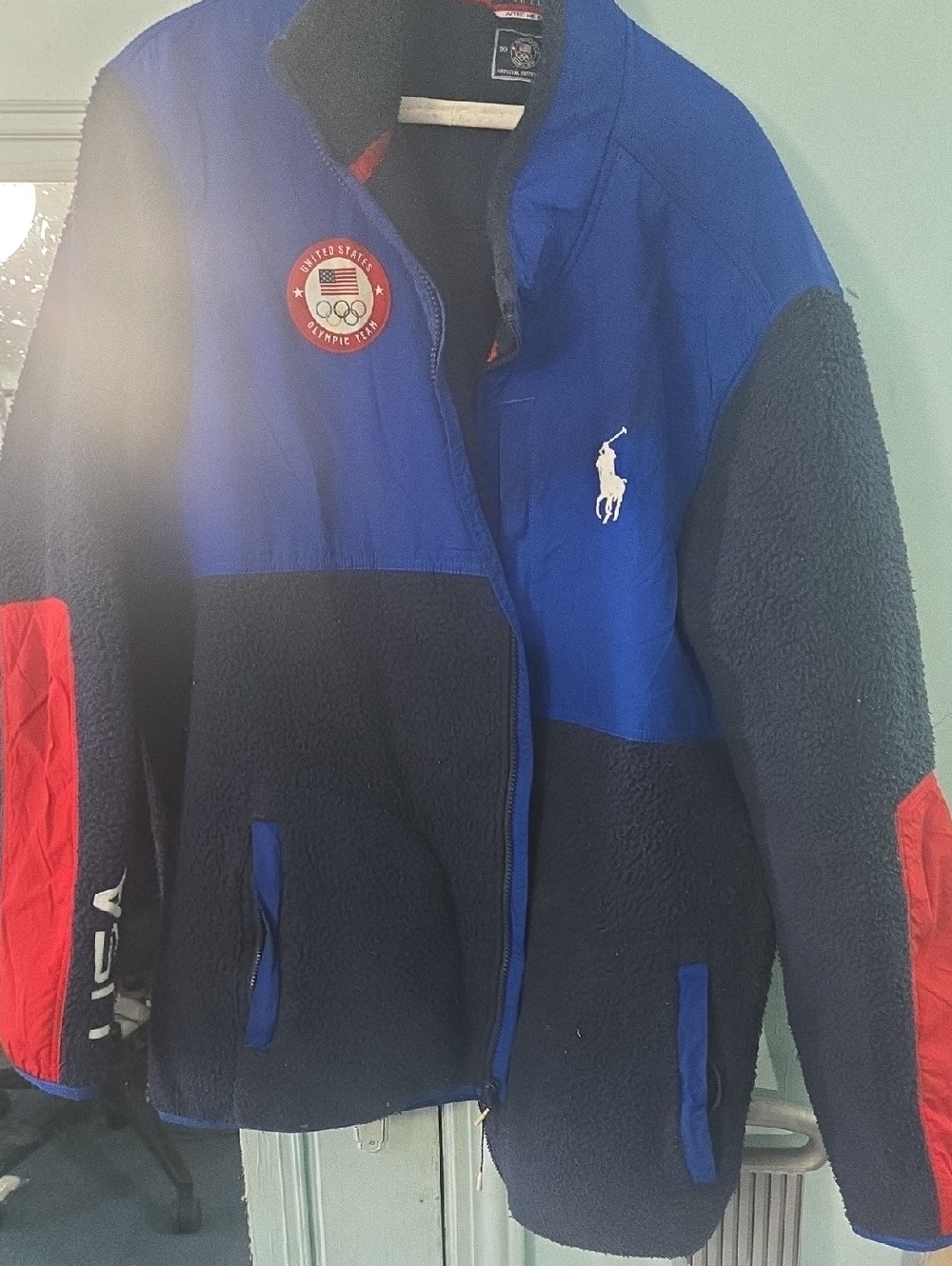 Polo by Ralph Lauren Kids Blue, Navy & Red Colorblock Fleece Jacket